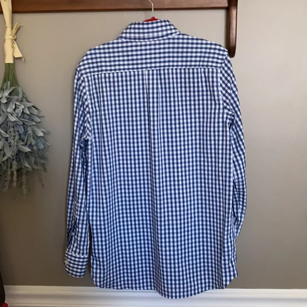 Gap Kids Non Iron Woven Gingham Long sleeve Shirt Size L Classic Preppy